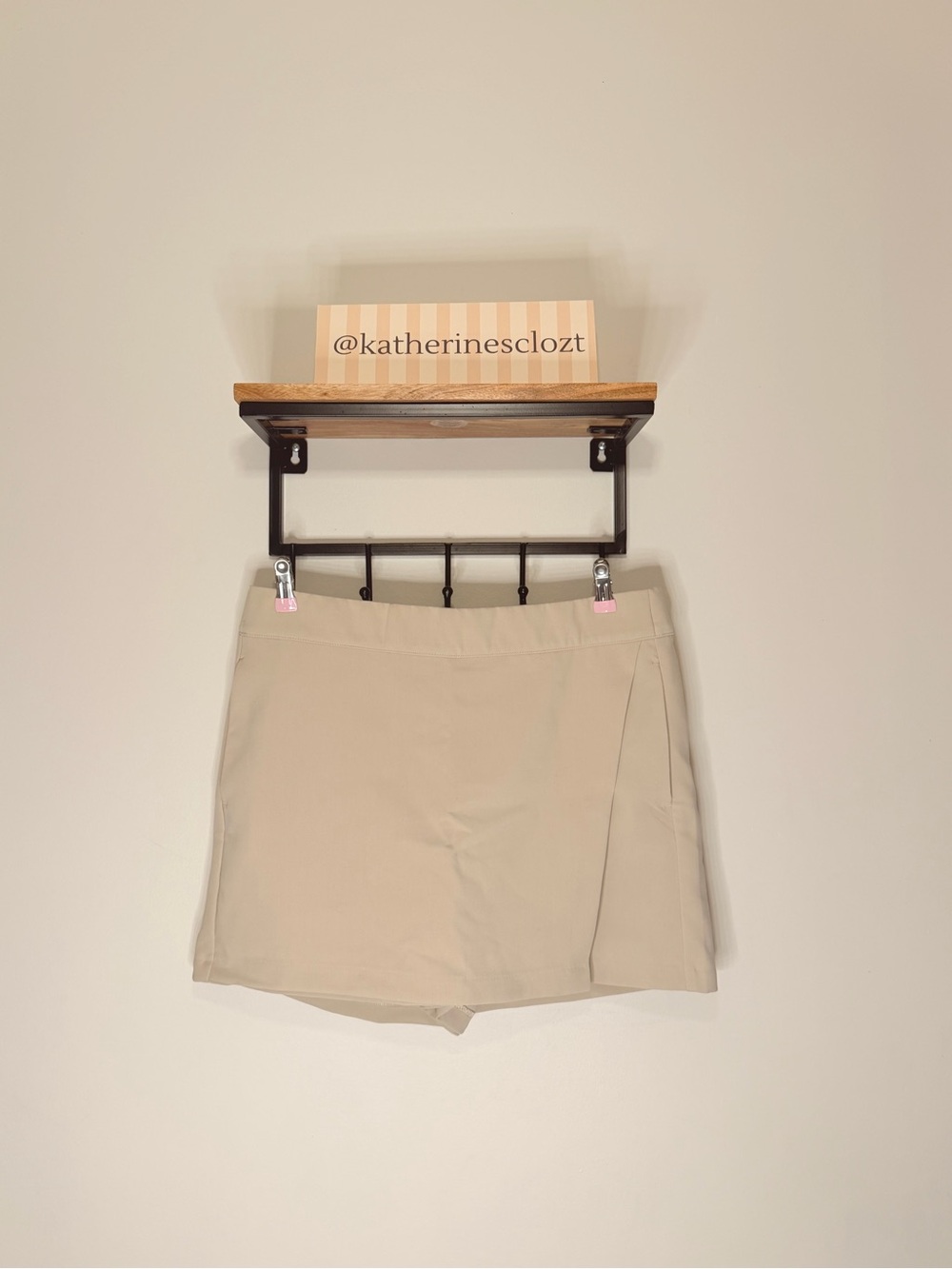 Frank & Oak Beige Midi Skort